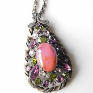 large vintage Victorian SAPHIRET necklace pendant